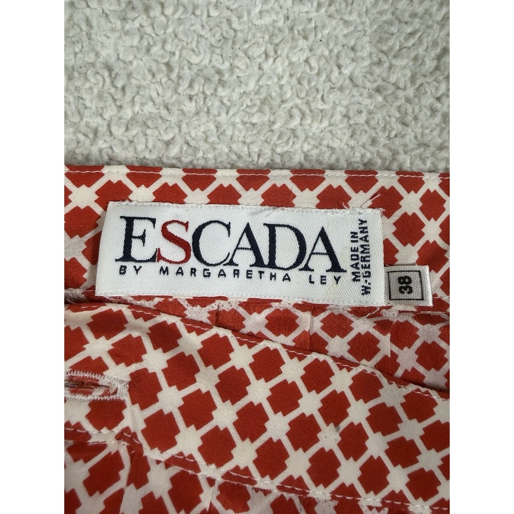 ESCADA Margaretha Ley Silk Vintage Chinese Peking Opera Mask 2 Pc Blouse Skirt - Picture 10 of 15